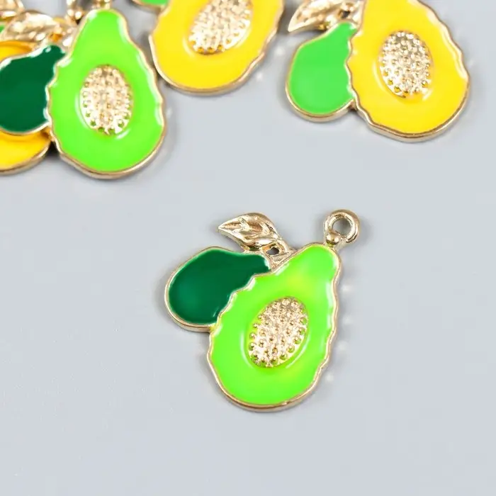 Декор для творчества металл, эмаль "Папайя" МИКС 2,2х2,6 см