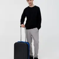 Чемодан Platta, черный с синим