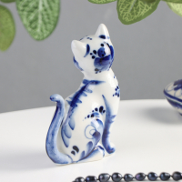 Сувенир &laquo;Кошка Улыбка&raquo;, 10х5х13 см, гжель