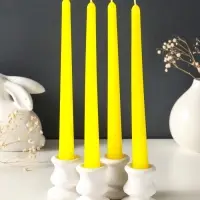 Набор свечей античных, 2,3х 24,5 см, 5 ч, 55 г, 4 штуки, жёлтый