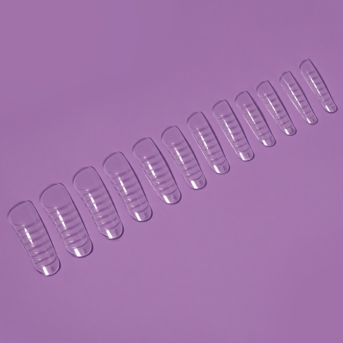 Верхние формы для наращивания, набор 120 шт, форма овал, прозрачные