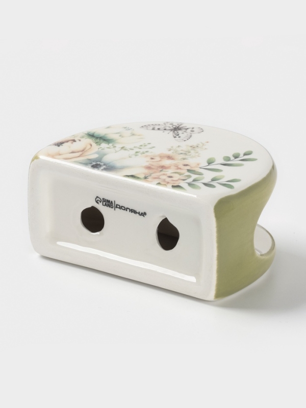 Салфетница Доляна "Цветы" цвет белый  9,5х4,3х7см