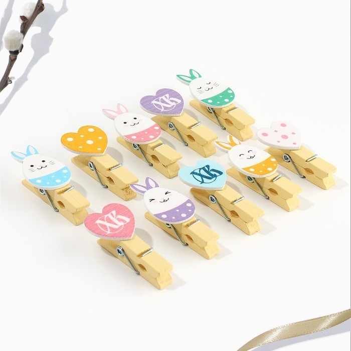 Набор прищепок для украшения вербы &laquo;ХВ&raquo; на пасху, 10 х 12 см.