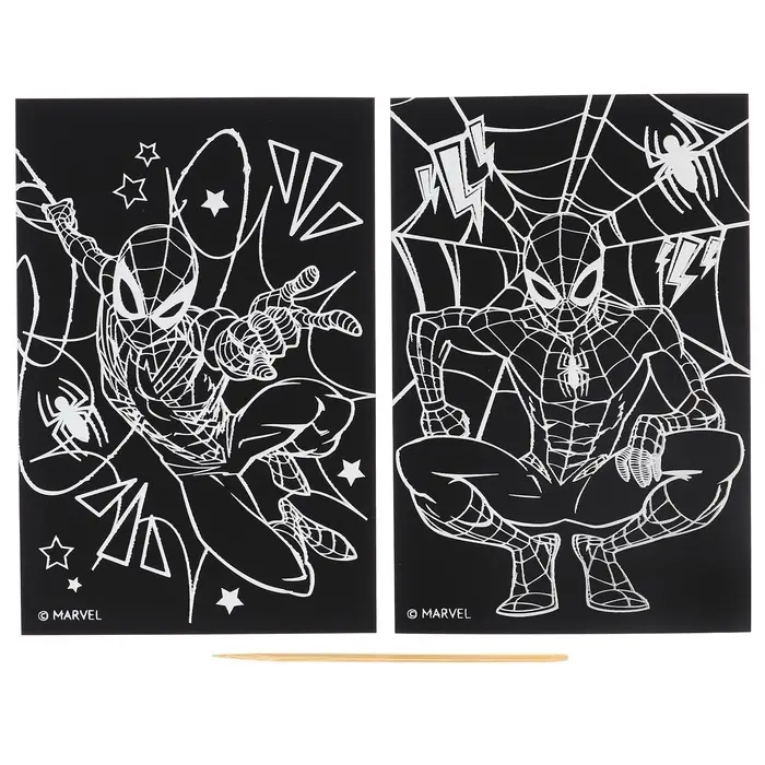 Гравюра детская &laquo;Человек-паук&raquo;, набор 2 шт, 10 х 15 см
