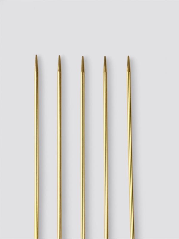 Спицы для вязания чулочные 15см d2мм (5шт) PVC-пакет алюминий золото АУ