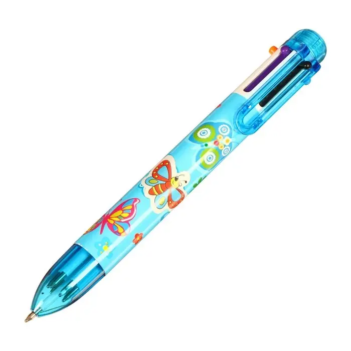 Ручка шариковая многоцветная Calligrata, автоматическая, 6 цветов, с рисунком, МИКС