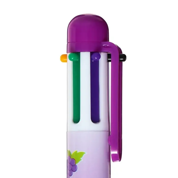 Ручка шариковая многоцветная Calligrata, автоматическая, 6 цветов, с рисунком, МИКС