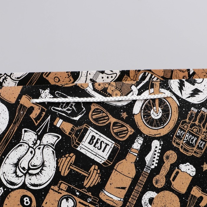 Пакет подарочный ламинированный, упаковка, &laquo;Лучшему мужчине&raquo;, XL 49 х 40 х 19 см