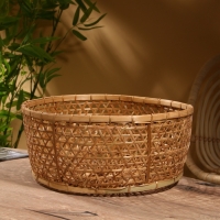 Корзина плетёная "Клоус" бамбук 36х36х14 см, светлая