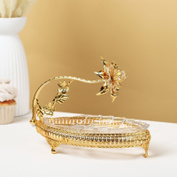 Фруктовница металлическая &laquo;Лист&raquo;, 23&times;12&times;18 см, цвет золотой