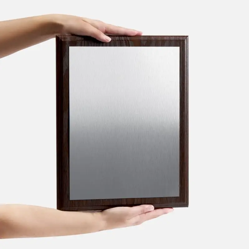 Плакетка Plaque XL, венге с серебристой пластиной