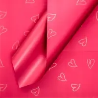 Пленка для цветов и букетов, в листах, 57х57&plusmn;1 см, красный, 65 мкм