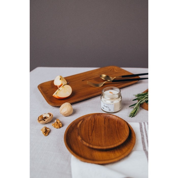 Блюдо 45х20х2 см, тиковое дерево