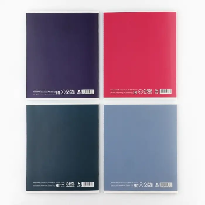 Тетрадь в клетку, 36 л., А5, на скрепке, блок №1, Minimalism, МИКС