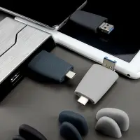 Флешка Pebble Universal, USB 3.0, серо-синяя, 32 Гб