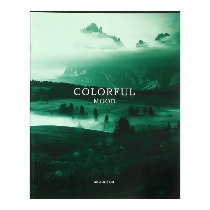 Тетрадь 48 листов в клетку, Calligrata &laquo;Изумруд&raquo;, обложка мелованный картон, серые листы, МИКС