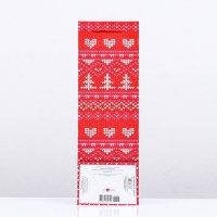 Пакет подарочный новогодний под бутылку, упаковка подарочный "Новогодние узоры ", 12 х 36 х 8,5см.