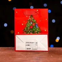 Пакет ламинированный "Новогодняя елка" 11,5 х 14,5 х 6 см