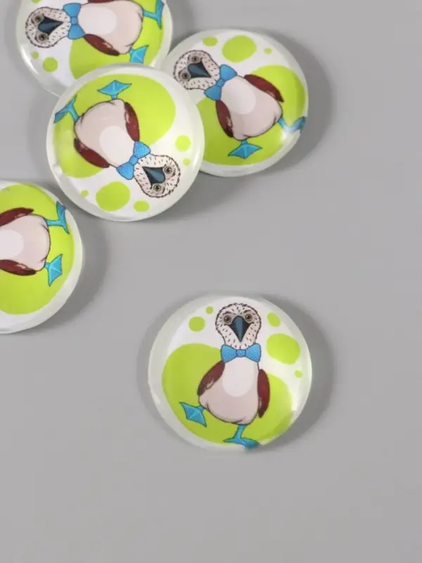 Кабошон стекло для творчества "Круг. Олуша" 3х3 см