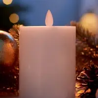 Светодиодная свеча восковая "Белая", 12x7 см, АААx3 (не в компл.), Т/БЕЛЫЙ