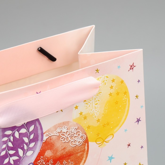 Пакет подарочный ламинированный с тишью, упаковка, &laquo;С Днём рождения&raquo;, MS 18 х 23 х 10 см