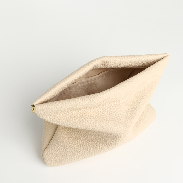 Косметичка на пружинке, цвет молочный