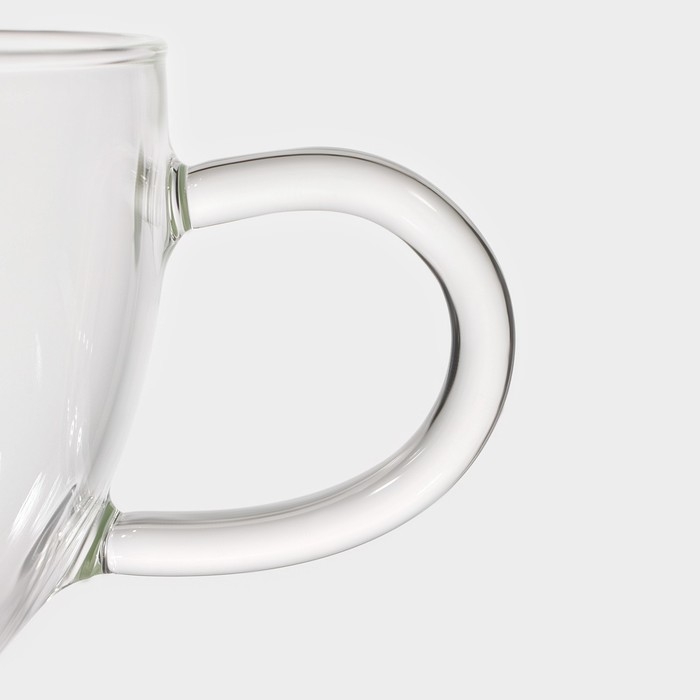 Чайная пара стеклянная Magistro &laquo;Невесомость&raquo;, 2 предмета: чашка 200 мл, блюдце d=11 см