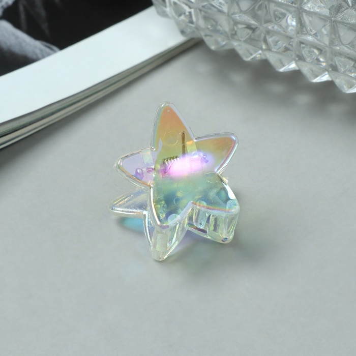 Краб для волос "Аванти" (набор 6 шт) звезда, 2,4 см, прозрачный