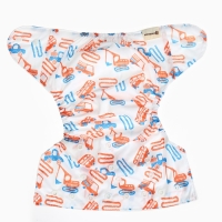 Набор многоразовых подгузников &laquo;Машинки&raquo;, 3-8 кг, цвет белый, голубой, 2 шт., Крошка Я