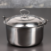 Котелок из нержавеющей стали &laquo;Походный&raquo;, высота без крышки 11 см, с крышкой 18 см, 3 л, d=22 см