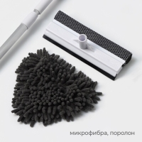 Щётка для окон Raccoon, поролоновая телескопическая насадка 47(80,5) см, две насадки из микрофибры с держателем 11,5&times;6,5 см