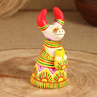 Филимоновская игрушка колокольчик &laquo;Корова&raquo;, 10-12 см