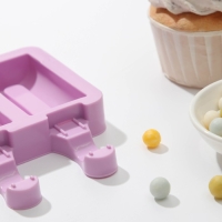 Форма для мороженого &laquo;Сицилия&raquo;, силикон, 19,5&times;11 см, 4 ячейки (6,8&times;3,5 см), цвет МИКС