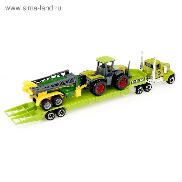 Грузовик металлический &laquo;Ферма&raquo; с трактором, МИКС