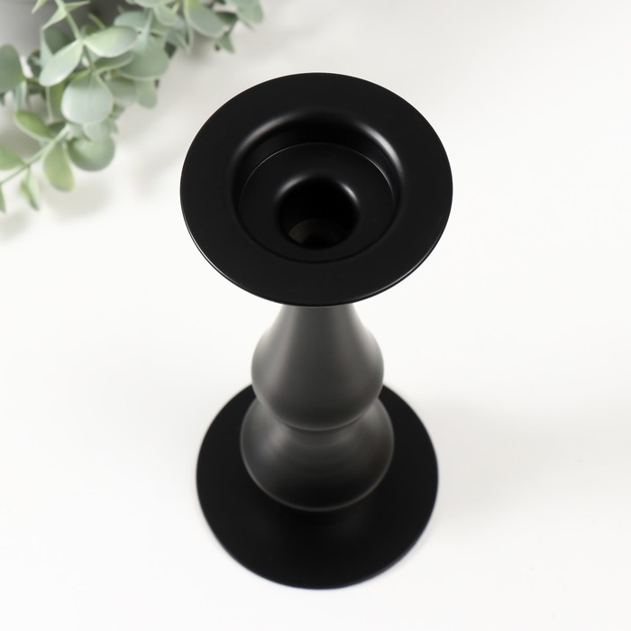 Подсвечник металл на 1 свечу d=до 5 см "Антонио" черный 9х9х22,5 см