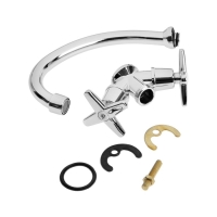 Смеситель для кухни ZEIN ZC2021, двухвентильный, кран-букса латунь 1/2", без подводки, хром