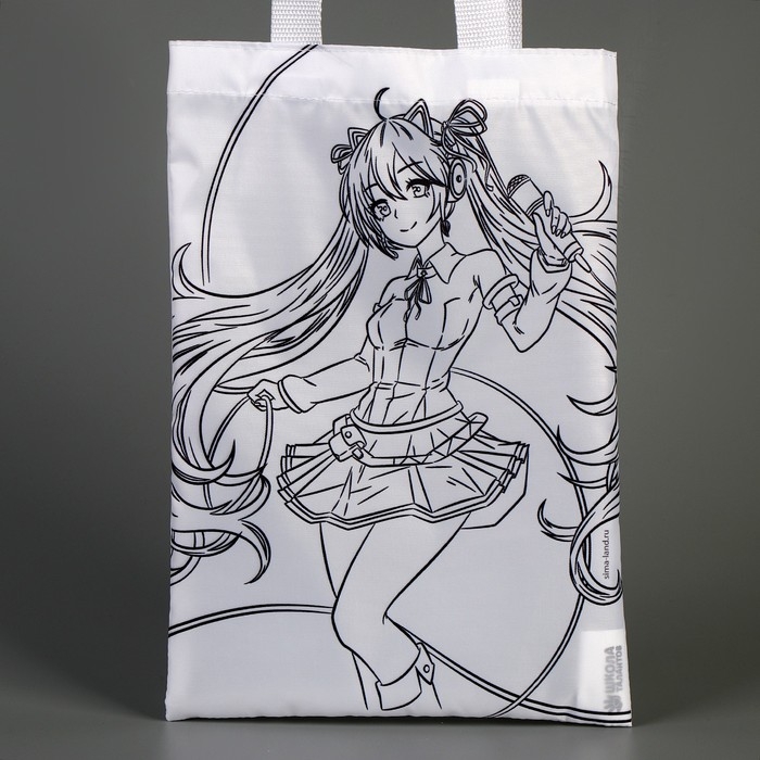 Сумка-шопер, раскраска &laquo;Девочка с микрофоном&raquo;, 32 х 23 см