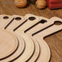 Набор досок разделочных двухсторонних, круглых, с ручкой, 5 штук