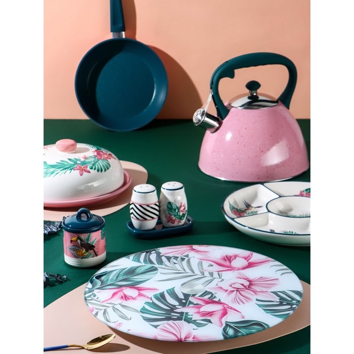 Блинница Доляна &laquo;Тропики&raquo;, d=23 см, цвет белый