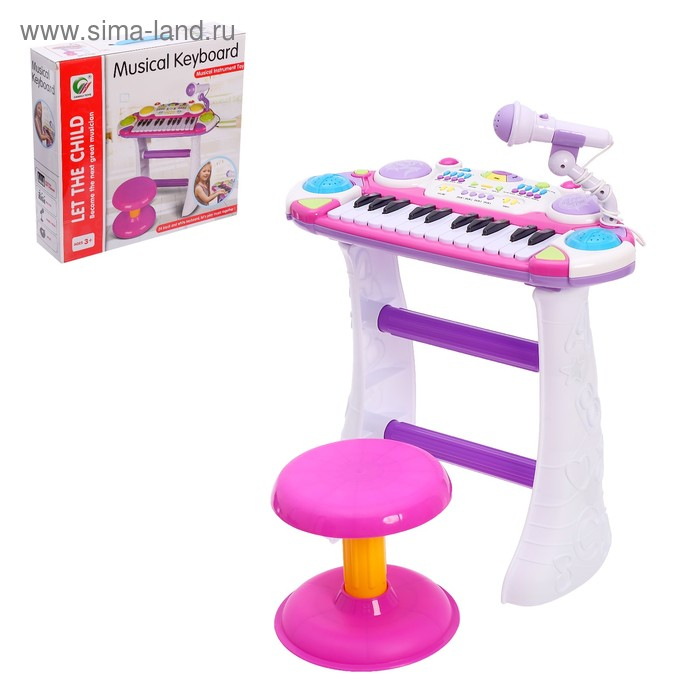 Синтезатор &laquo;Звезда&raquo; со стульчиком и микрофоном, 24 клавиши, 10 функций