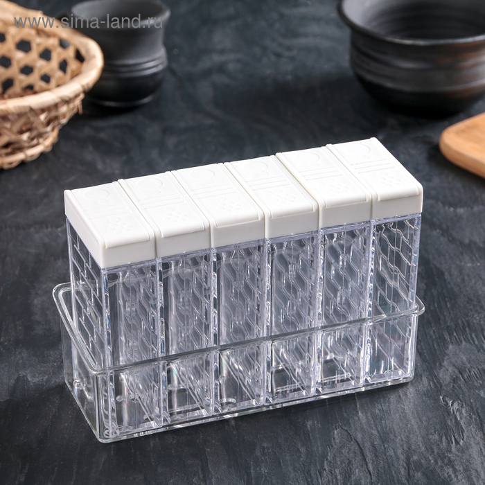 Набор для специй &laquo;Компакт&raquo;, 16&times;11&times;7 см, цвет белый