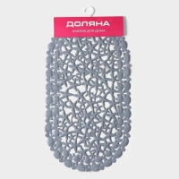 Коврик противоскользящий в ванну на присосках Доляна &laquo;Прибрежье&raquo;, 38&times;66 см, цвет серый