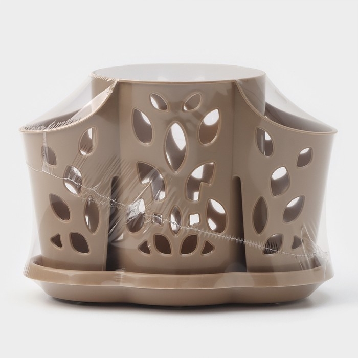 Подставка для столовых приборов &laquo;Камелия&raquo;, 3 отделения, цвет МИКС