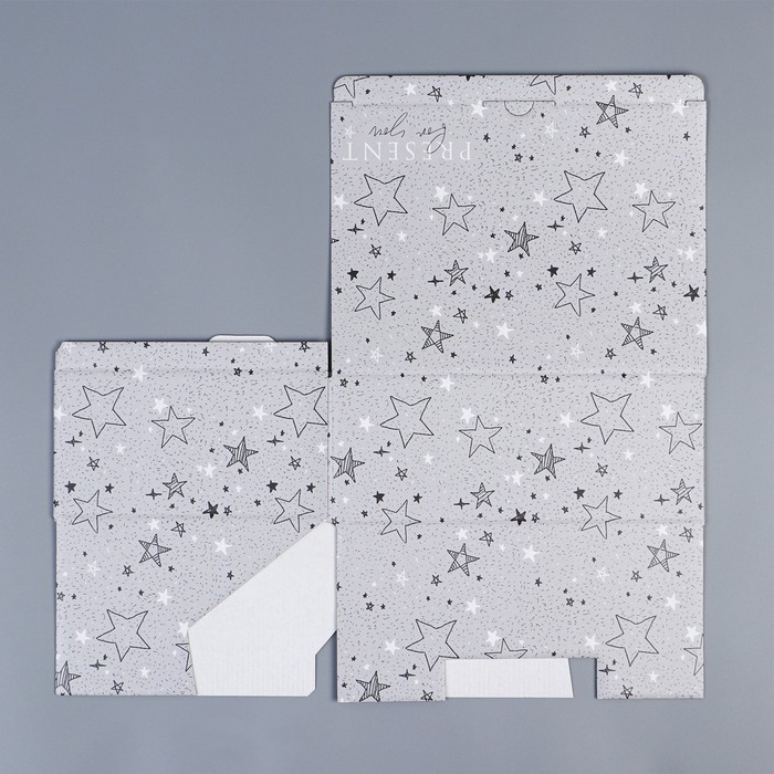 Коробка подарочная сборная, упаковка, &laquo;Звёзды&raquo;, 26 х 19 х 10 см