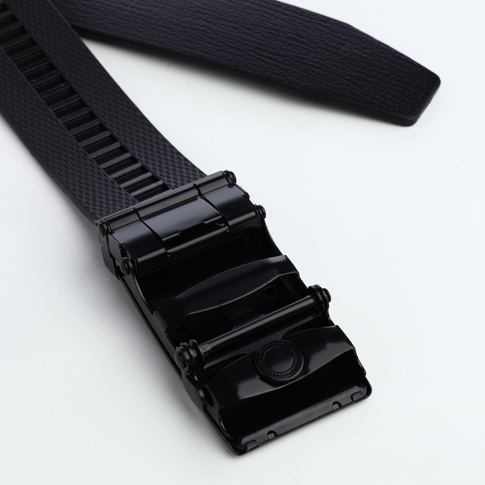 Ремень мужской, ширина 3,5 см, пряжка автомат, цвет чёрный