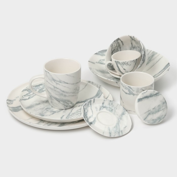 Сахарница фарфоровая Magistro Real Marble, 250 мл, 8,5&times;9 см