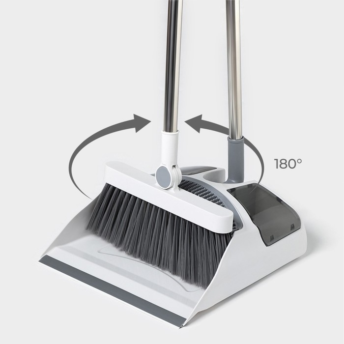 Щётка для пола Raccoon: совок 28&times;27&times;89 см, щётка 23&times;94 см, цвет белый