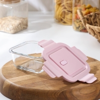 Контейнер из жаропрочного стекла с крышкой Cook and Freeze, 300 мл, 12&times;6 см, цвет МИКС