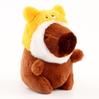 Мягкая игрушка &laquo;Капибара&raquo;, в шапочке котика, 13 см