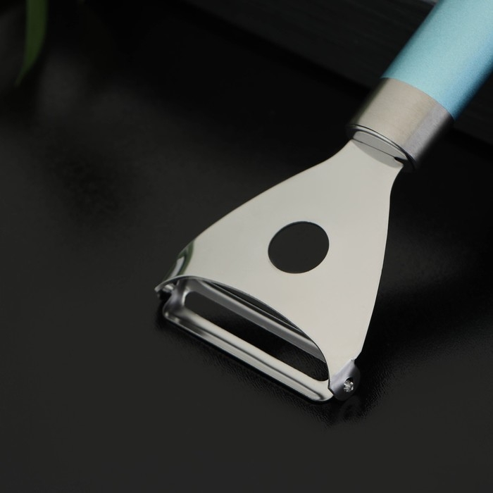 Овощечистка Доляна Lаgооnа, 19 см, нержавеющая сталь, цвет голубой